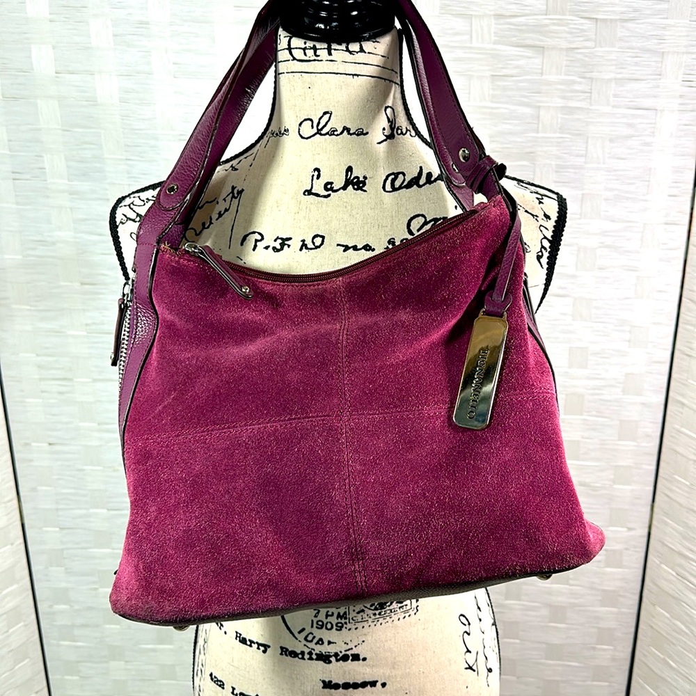 Tignanello Plum Suede Shoulder Bag